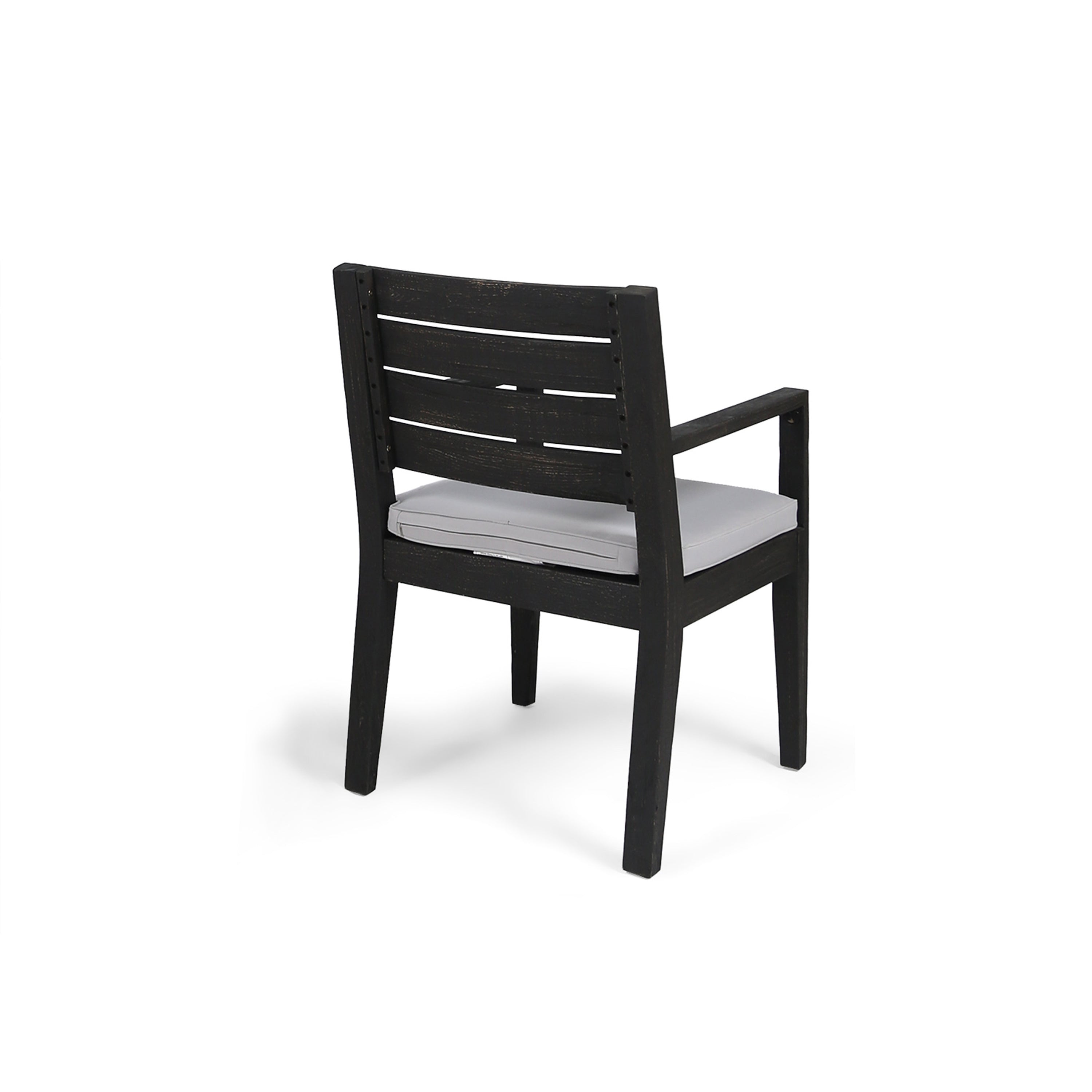 Outdoor 6-Seater Acacia Wood Dining Set with Bench,Sandblast Dark Grey With Light Grey Cushion