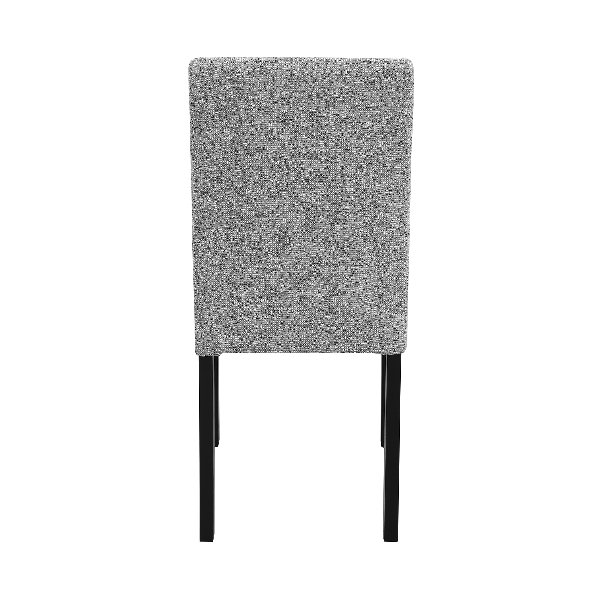 Sarang White and Black Dining Table and (4) Grey Dining Chairs