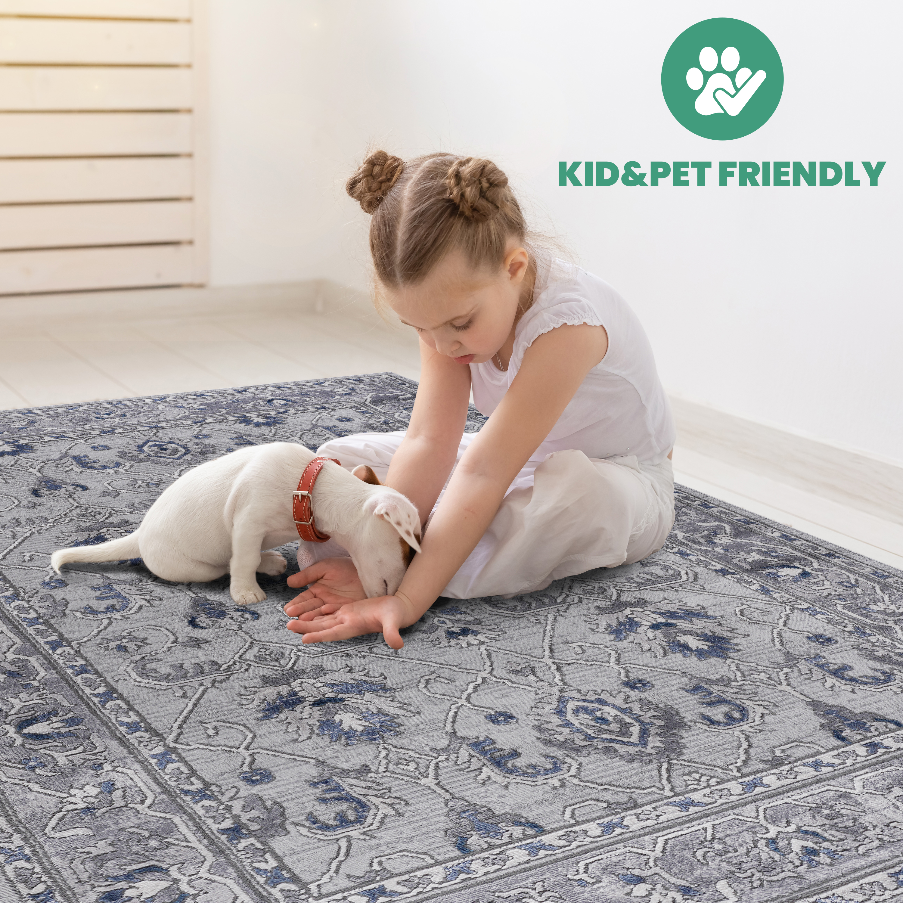 MARFI Collection 2X8 Grey / Blue / Oriental Runner Rug
