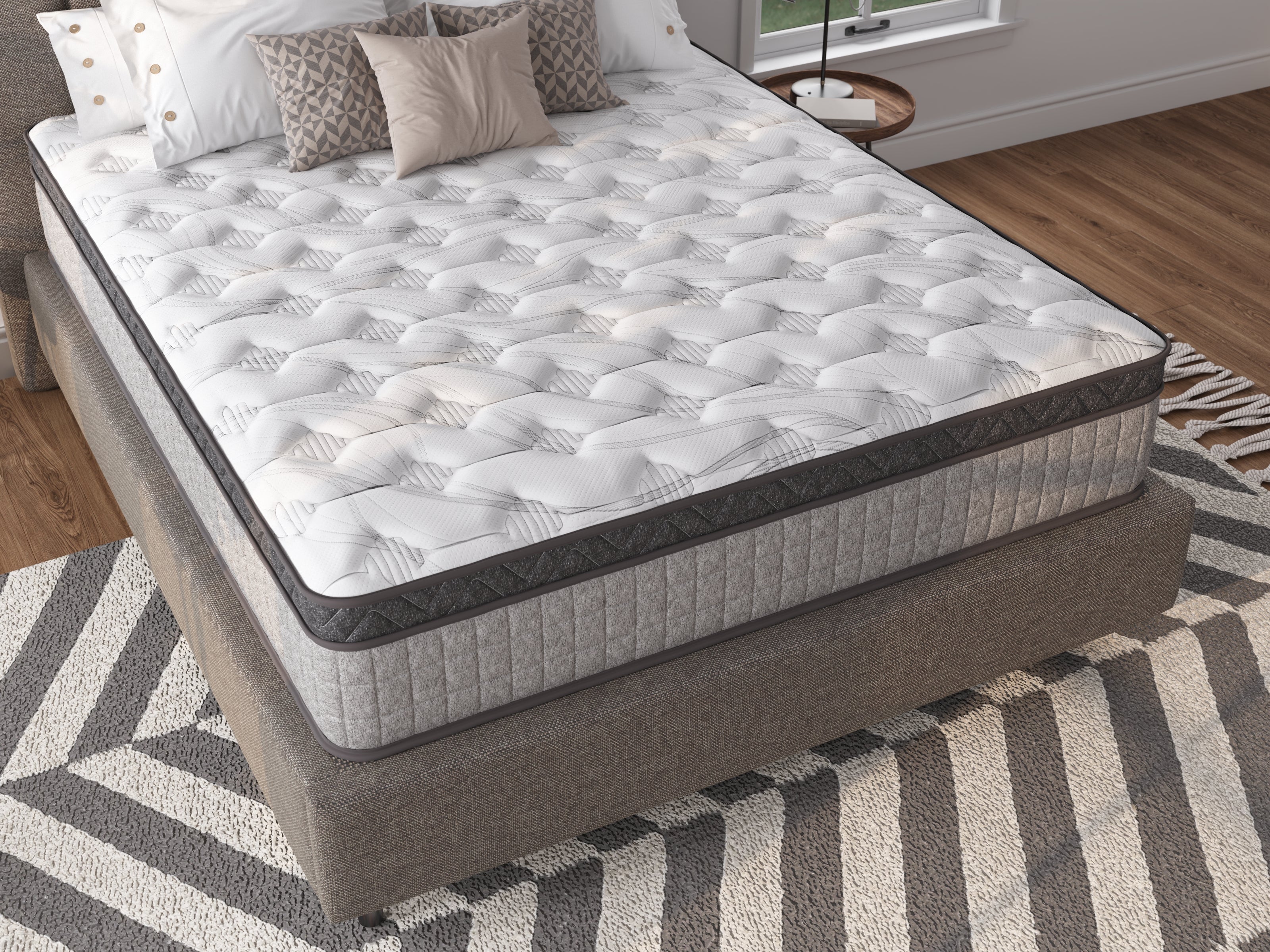 Assembled in USA - 12" King Diamond Innerspring Hybrid and Cooling Gel Memory Foam Mattress, Pressure Relief, and Motion Isolation, CertiPUR-US and Oeko TEX Certified