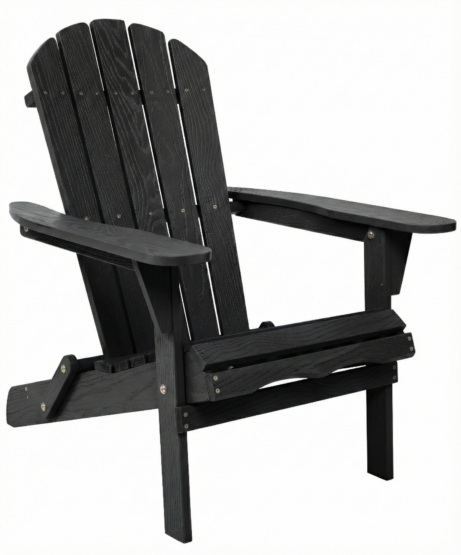 Wood Lounge Patio Chair for Garden Outdoor Wooden Folding Embossed Adirondack Chair Solid Cedar Wood Lounge Patio Chair with Wood Grain