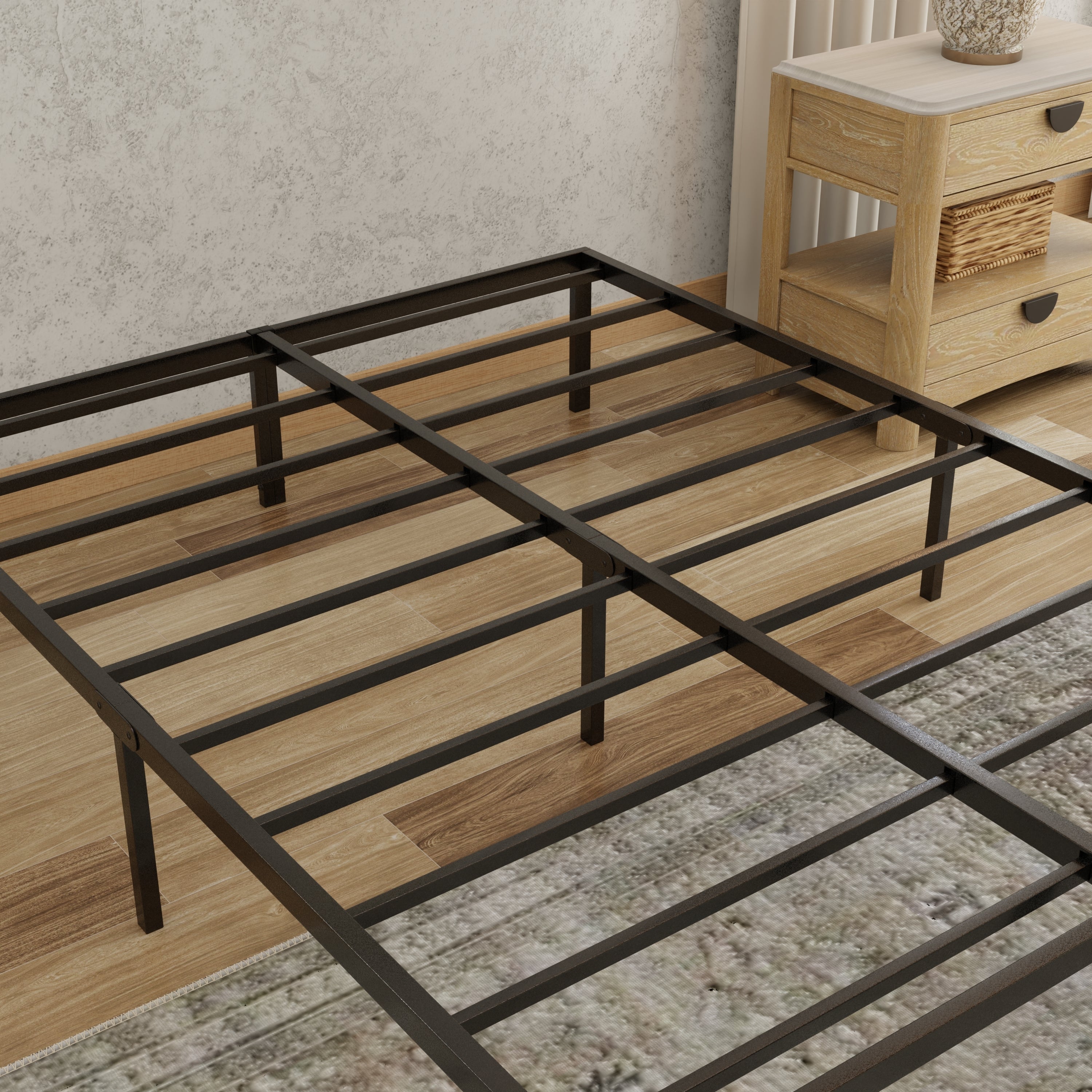 Modern Full Steel Black Platform Foundation