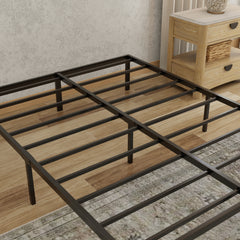 Modern King Steel Black Platform Foundation