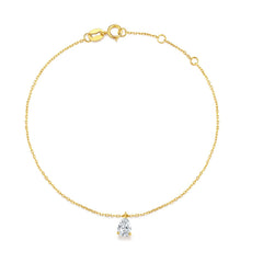 Sun Teardrop 18K Yellow Gold Diamond Bracelet