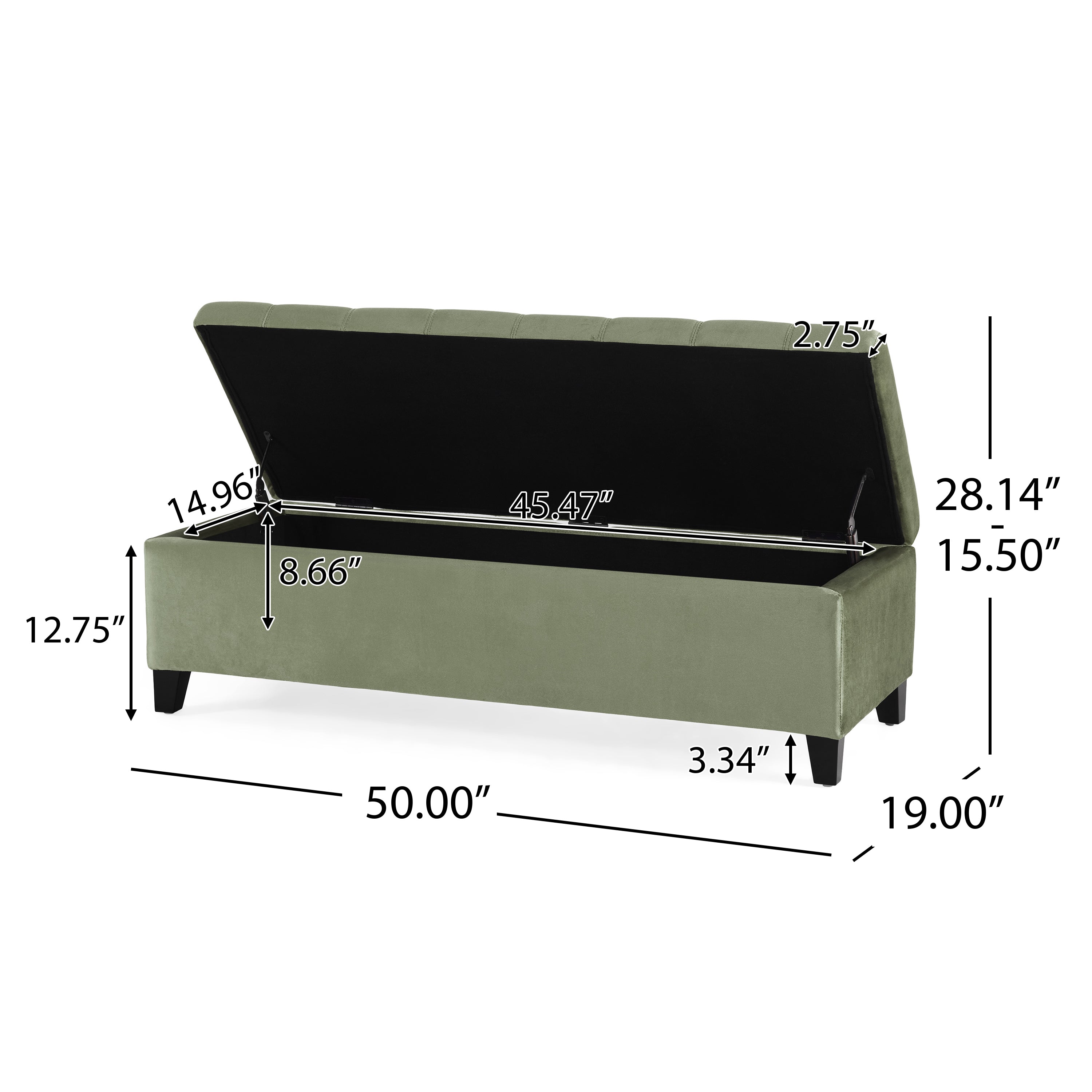 Storage Ottoman,Rectangular Ottoman Bench,Upholstered Storage Bench,Foot Rest for Living Room, Entryway and Bedroom,