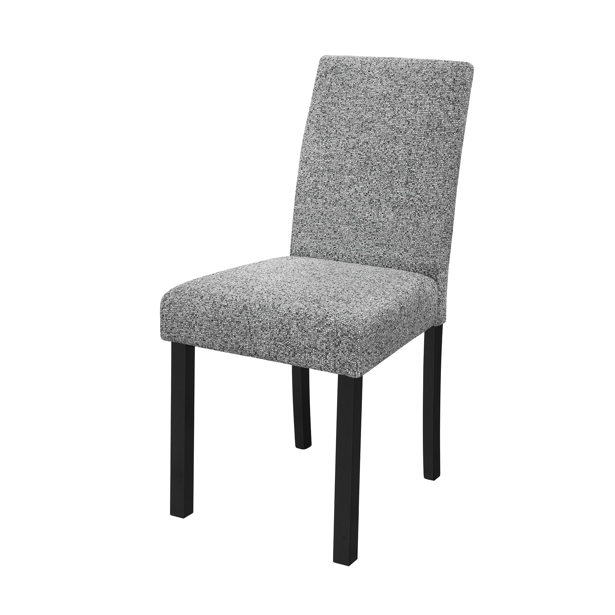 Sarang White and Black Dining Table and (4) Grey Dining Chairs