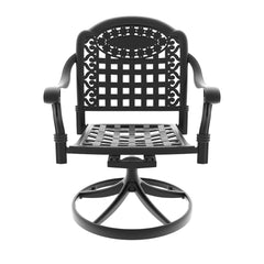 5-Piece All-Weather Cast Aluminum Dining Set, Include 4 Swivel Chairs and 39.37" Round Table With Black Frame (same sku: W1710S00438 )