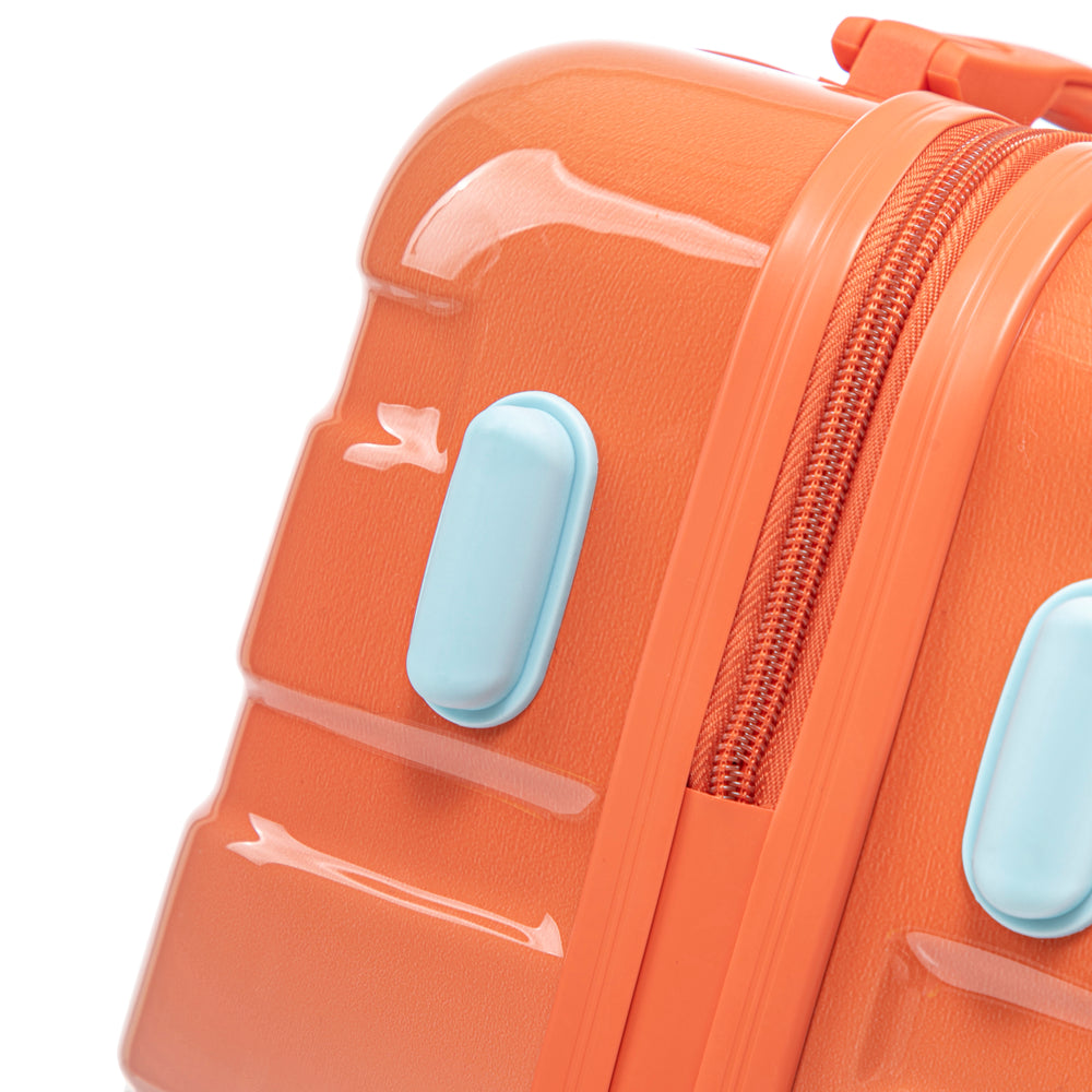 20" Carry-On Suitcase + 14" Cosmetic Case Set (PC Hard Shell, Gradient Blue/Red)