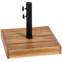 Outsunny Patio Umbrella Base, 42 lbs. Concrete Heavy Duty Umbrella Base for 1.25/1.5" Poles, Teak