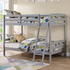 Candice Twin/Twin Bunk Bed White & Gray