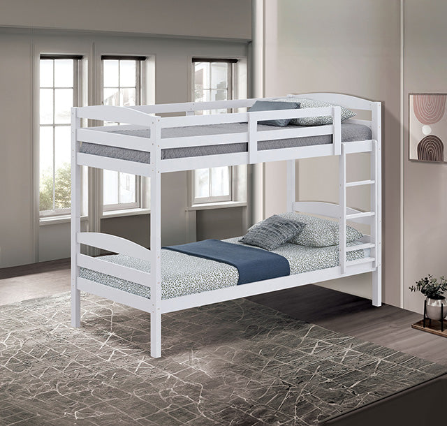 Finsbury Twin Twin Bunk Bed Espresso, Grey & White