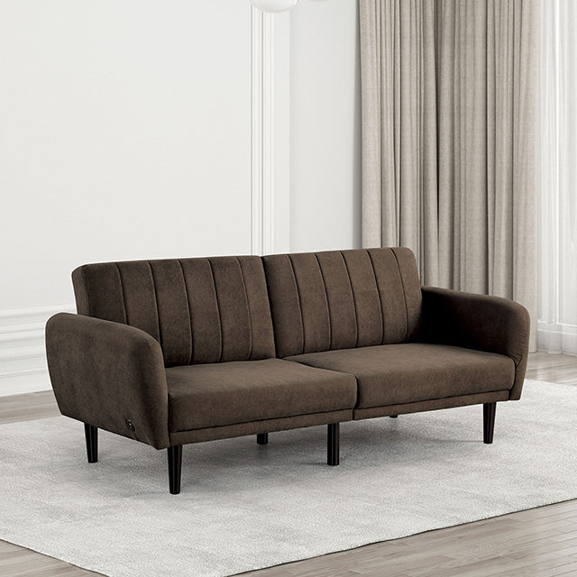 Aristide Futon Sofa Grey & Brown