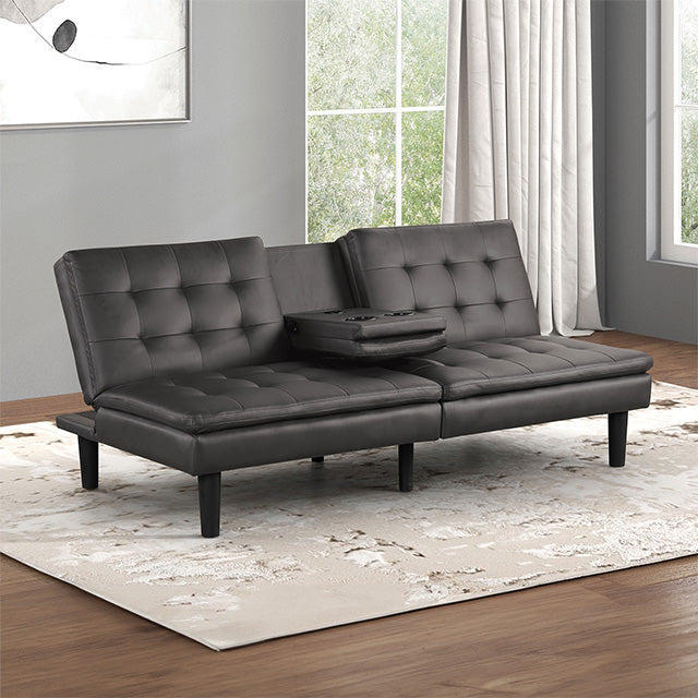 Eidsberg Futon Sofa Bed Orange, Grey, Brown, & Black