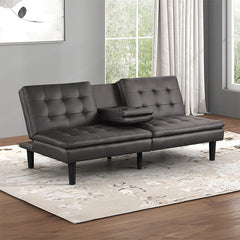 Eidsberg Futon Sofa Bed Orange, Grey, Brown, & Black