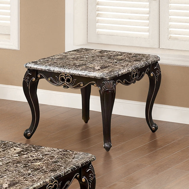 Albacete End Table Walnut & Campage