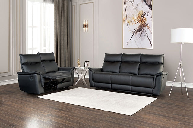 Bienne Loveseat Manual Recliner White & Black