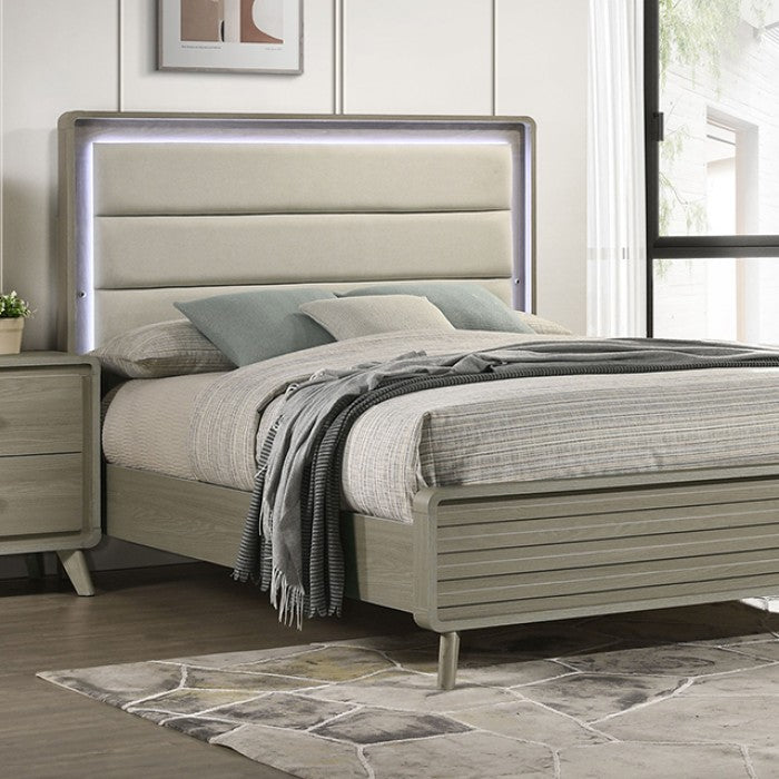 5 Pc Queen Bedroom Set (Upholstered HB)     |     FM72002GY-Q-U-5PC-CH