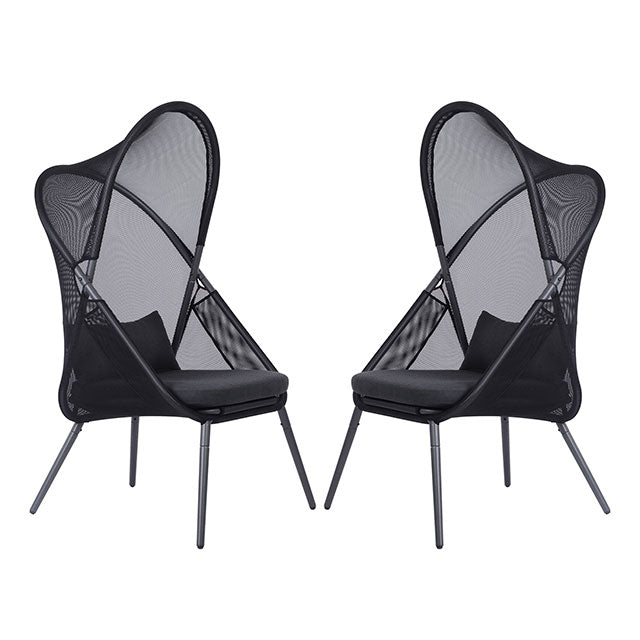 Alverta Foldable Chair Grey & Black (2/Ctn)