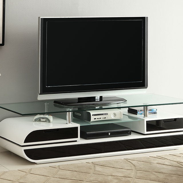 Evos Black/White 63  TV Console