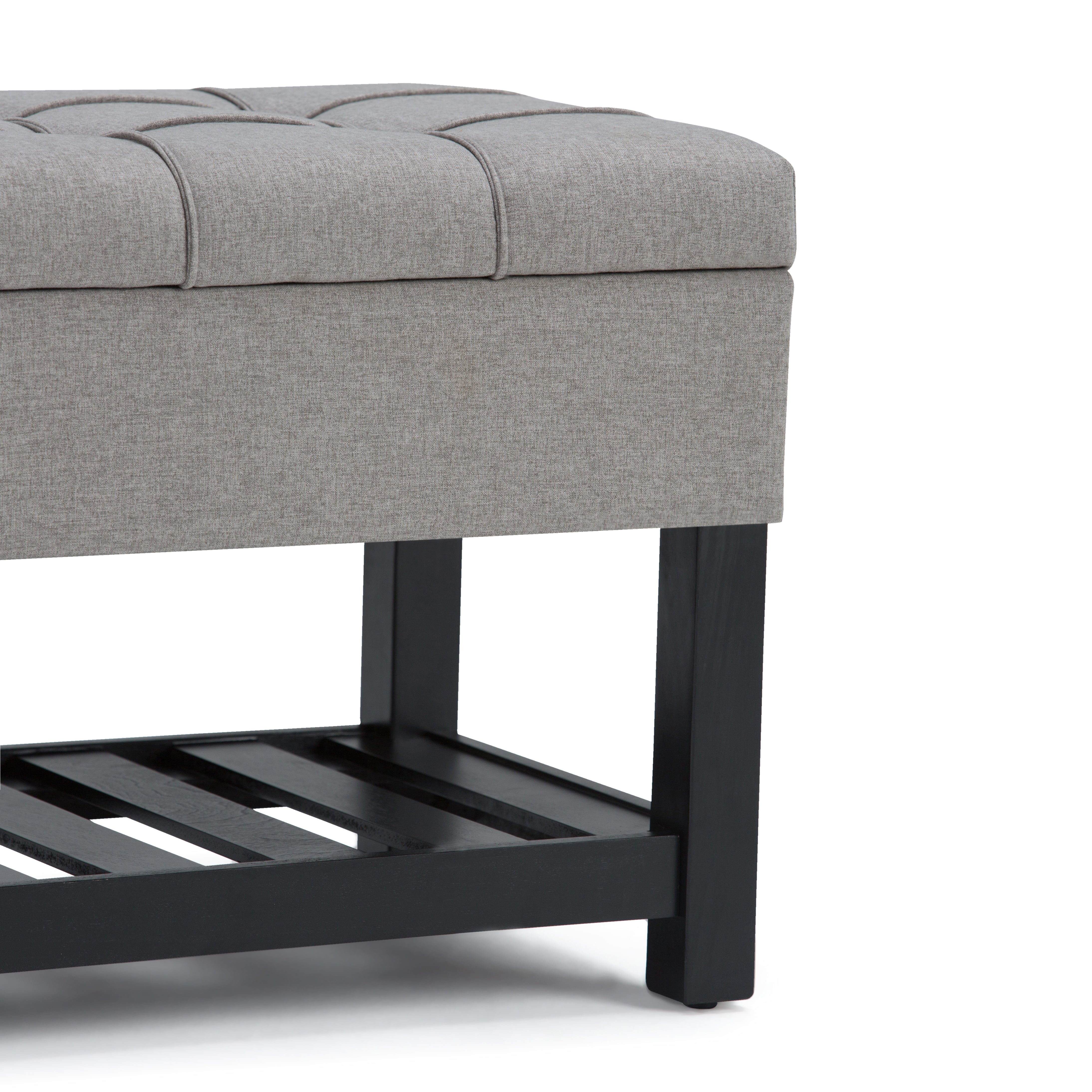 Saxon - Storage Ottoman Bench - Dove Grey