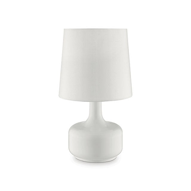 Farah White 17"H Glossy White Table Lamp