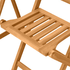 Outsunny 3-Piece Acacia Wood Bistro Set, Folding Patio Furniture with 2 Folding Chairs and Round Coffee Table, Teak, Slatted Finish, for Backyard, Balcony, Deck, Natural