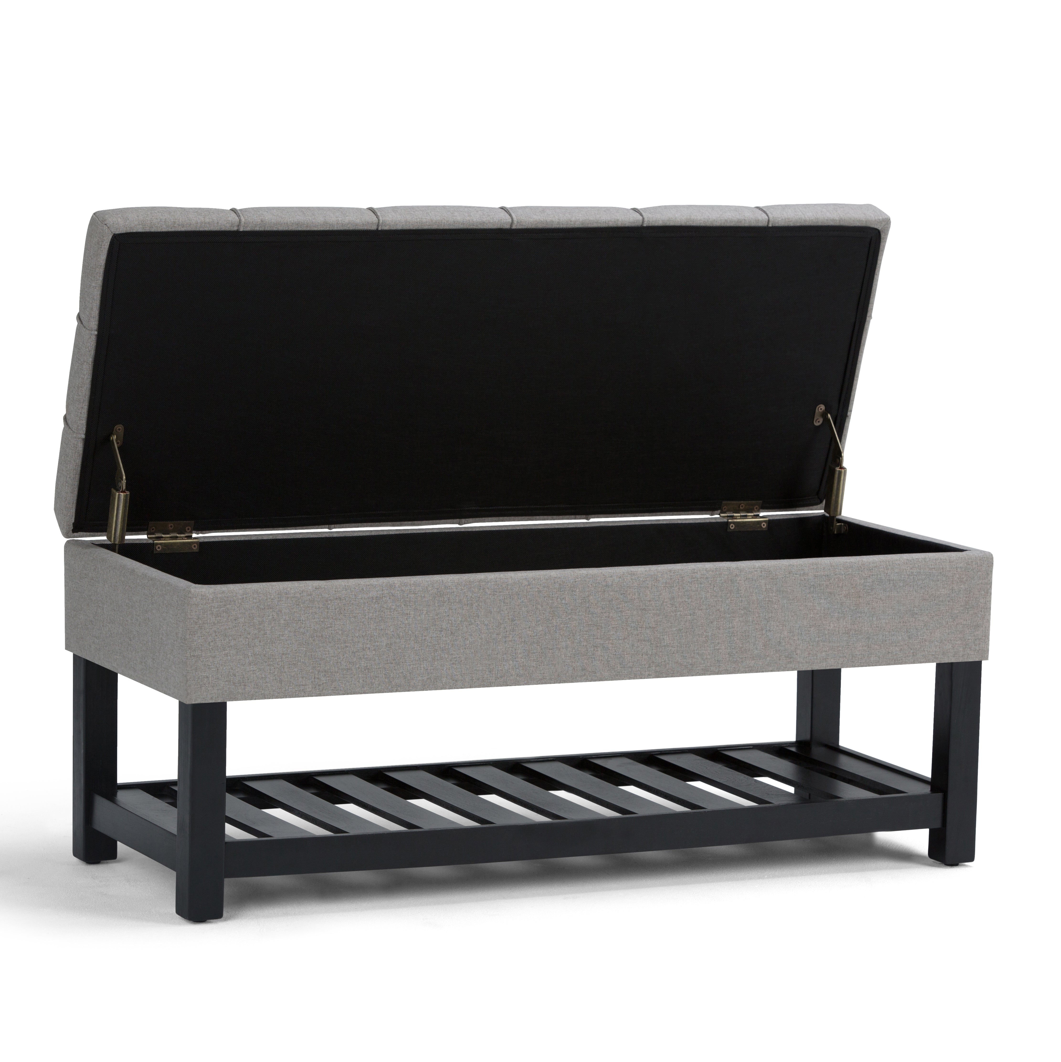 Saxon - Storage Ottoman Bench - Dove Grey