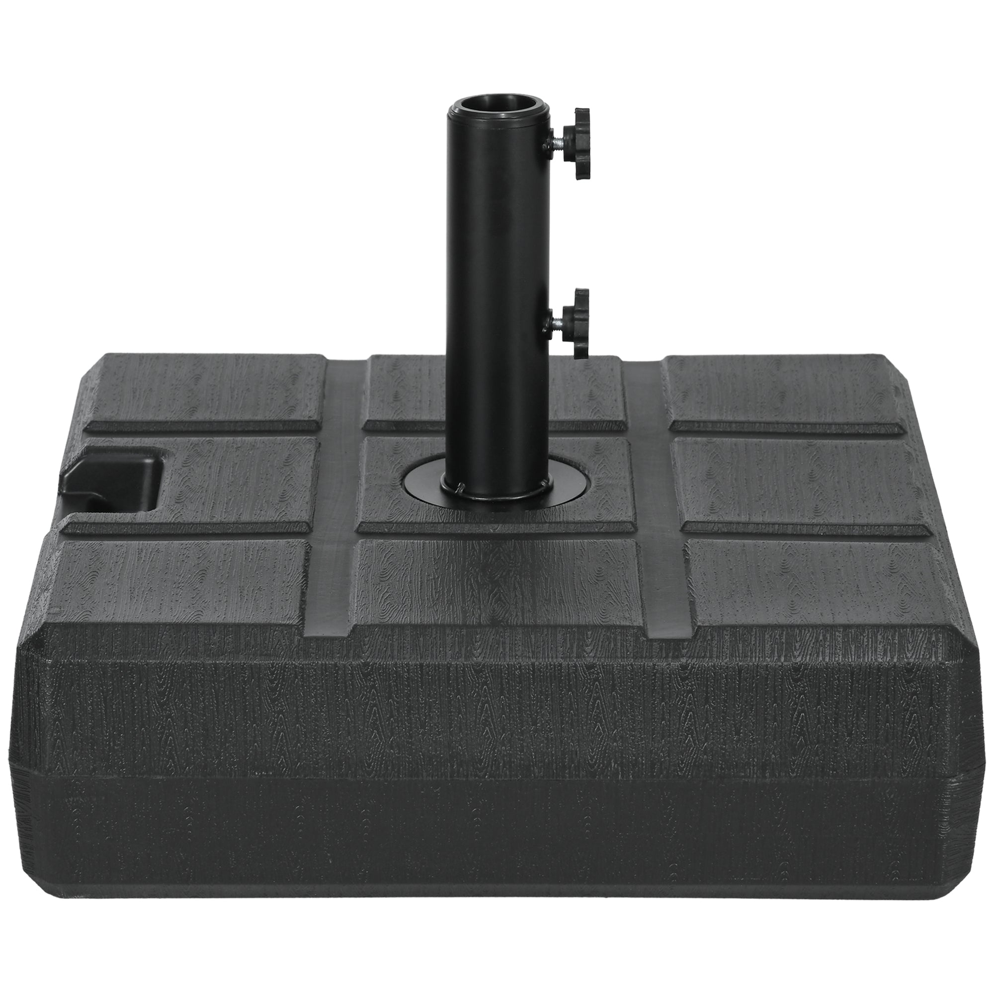 Outsunny Umbrella Stand for 1.5", or 1.9" Umbrella Poles, Fillable Umbrella Base, Black