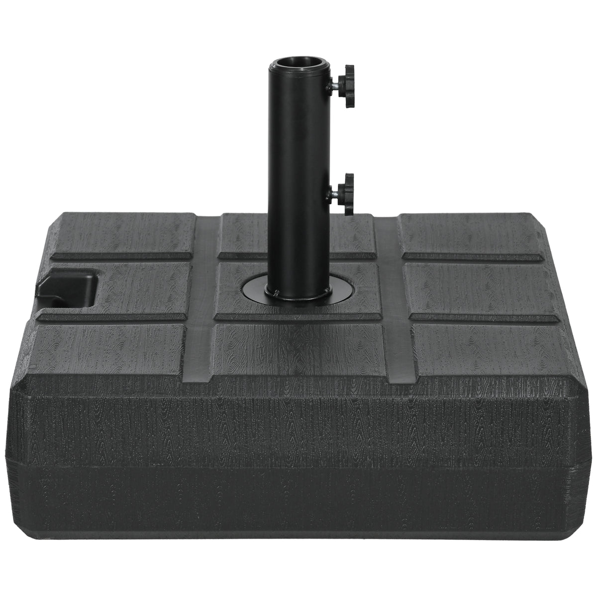 Outsunny Umbrella Stand for 1.5", or 1.9" Umbrella Poles, Fillable Umbrella Base, Black