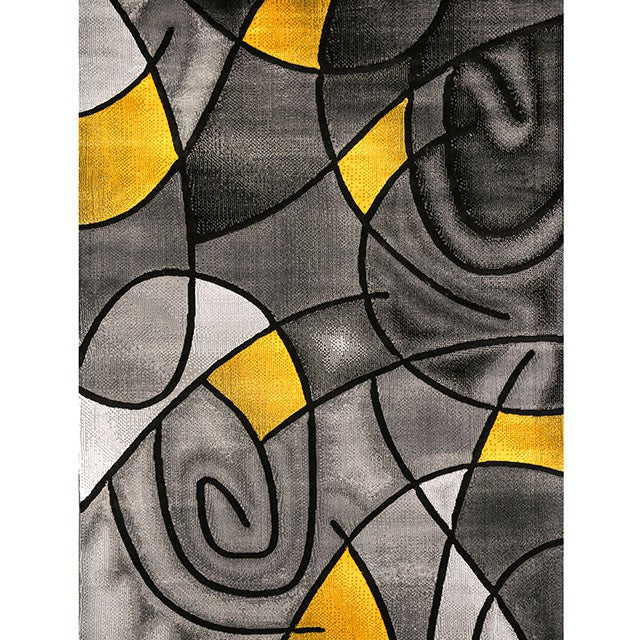 Sivas Charcoal Yellow Area Rug