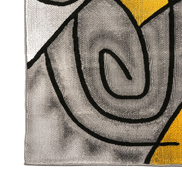 Sivas Charcoal Yellow Area Rug