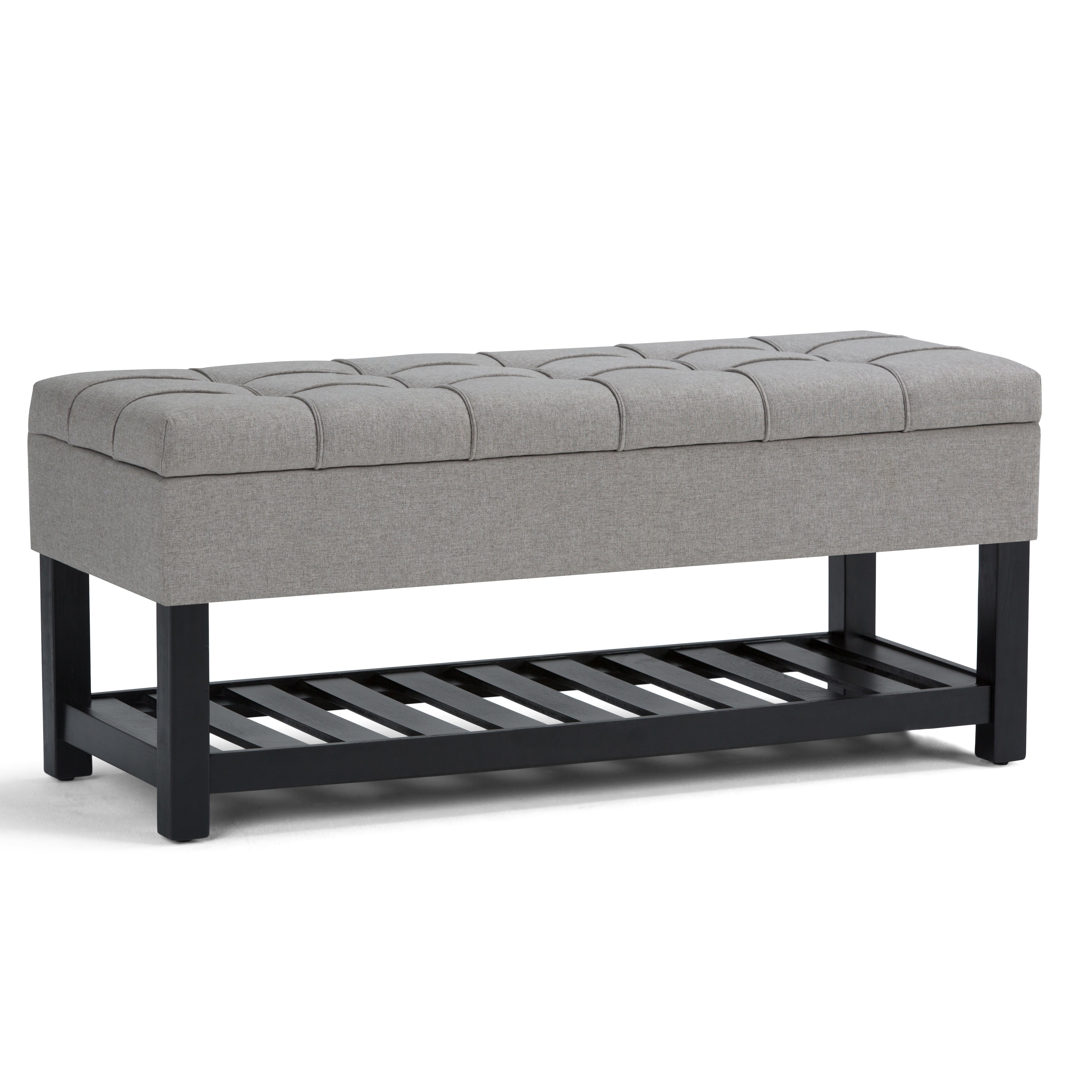 Saxon - Storage Ottoman Bench - Dove Grey