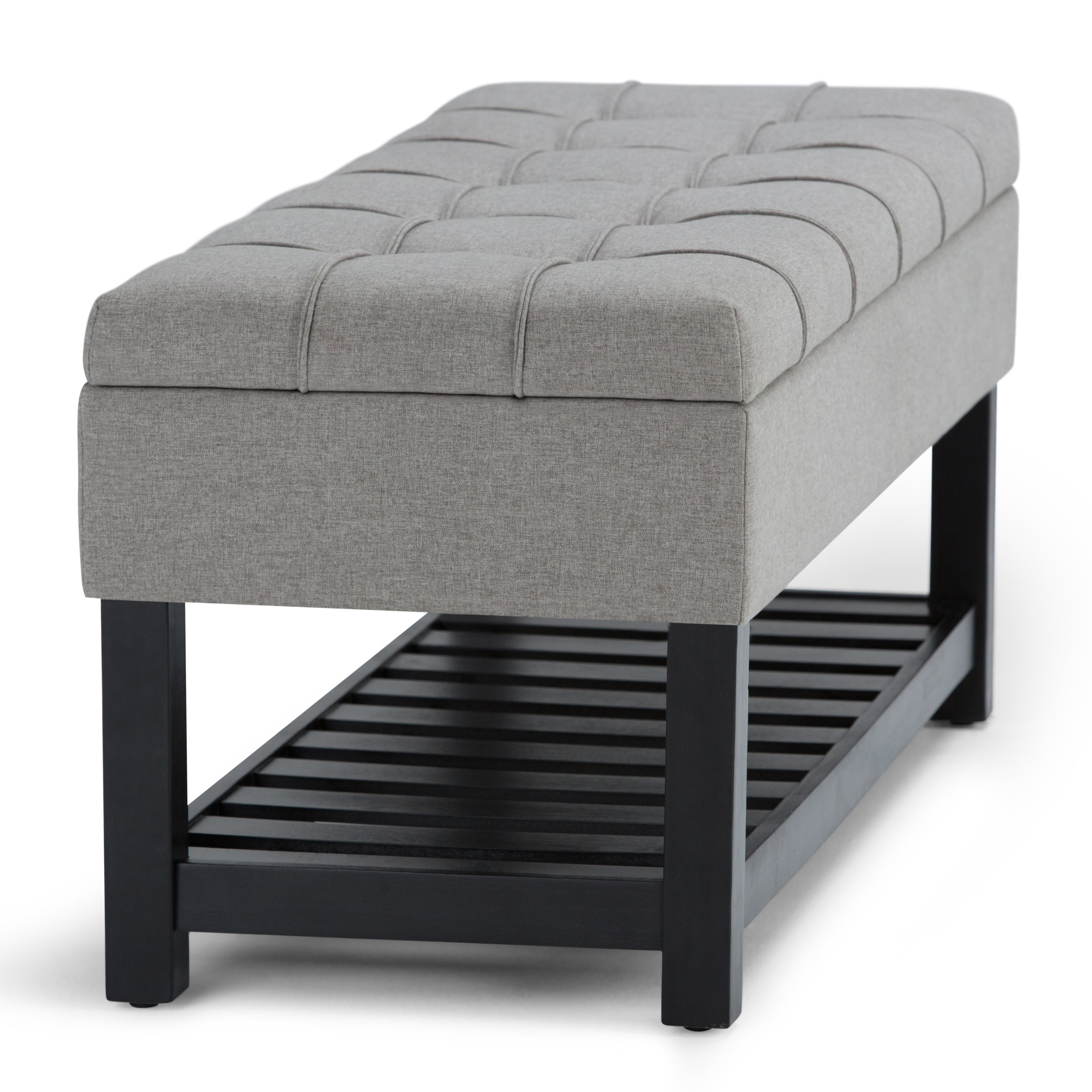 Saxon - Storage Ottoman Bench - Dove Grey