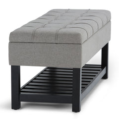 Saxon - Storage Ottoman Bench - Dove Grey
